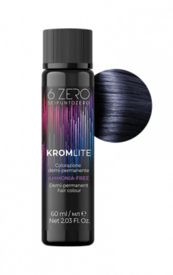 6.ZERO KROMLITE 1.1 Modročierna farba na vlasy 60ml bezamoniaková
