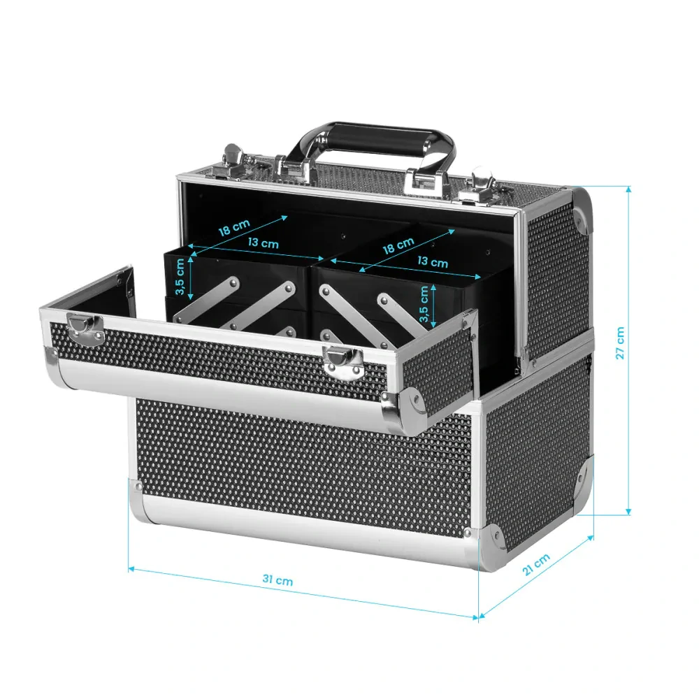 Kozmetické kufrík čierny 44