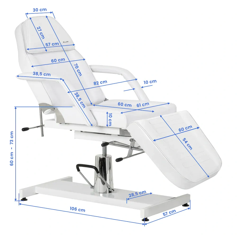 Hydraulické kozmetické kreslo Sillon 210 s kolískom biele