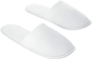 Papuče froté biele do salónu 