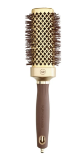 Hranatá kefa na vlasy, zlato-hnedá 40mm