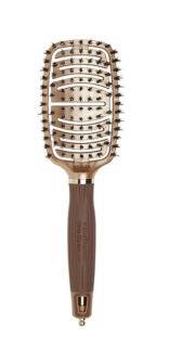 Plochá kefa na vlasy v kombinací diviačích a nylonových Štetín