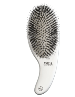 Strieborná rozčesávacia kefa s nylonovými a diviačími štetinami